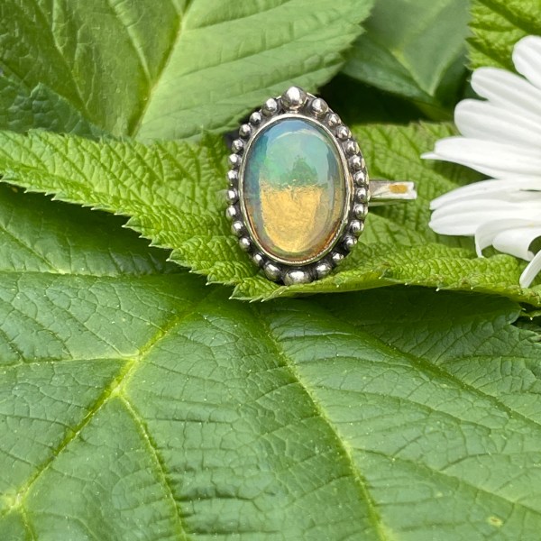 Ethiopian Green Opal Ring
