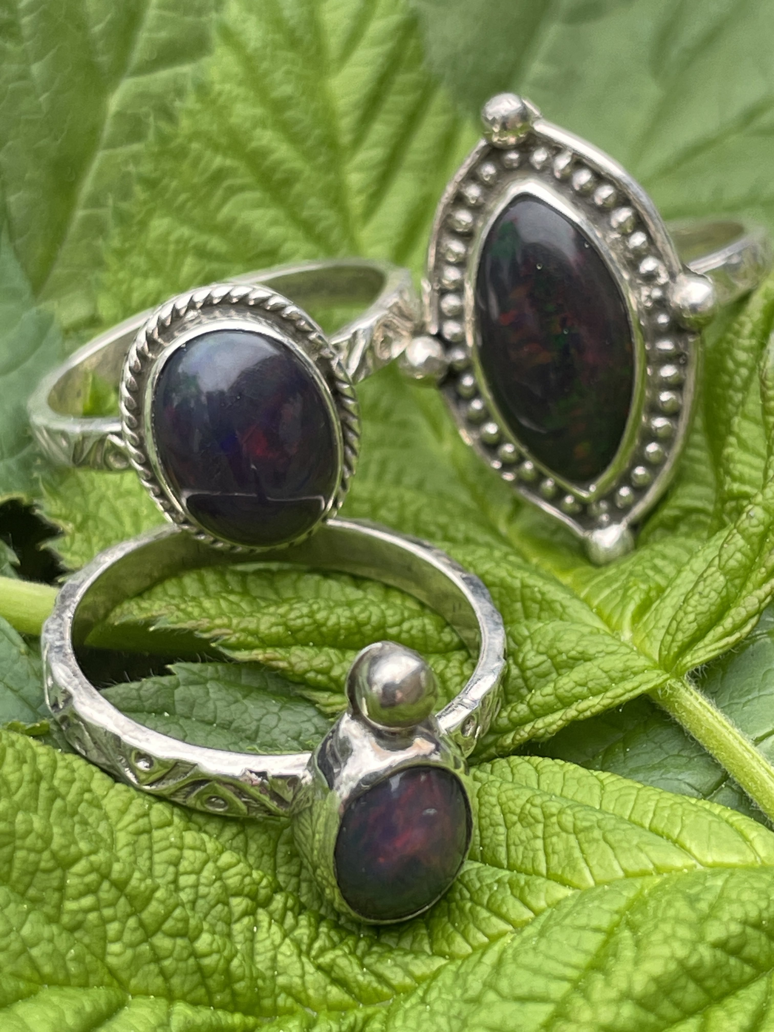 Ethiopian Black Fire Opal Ring - Image 3