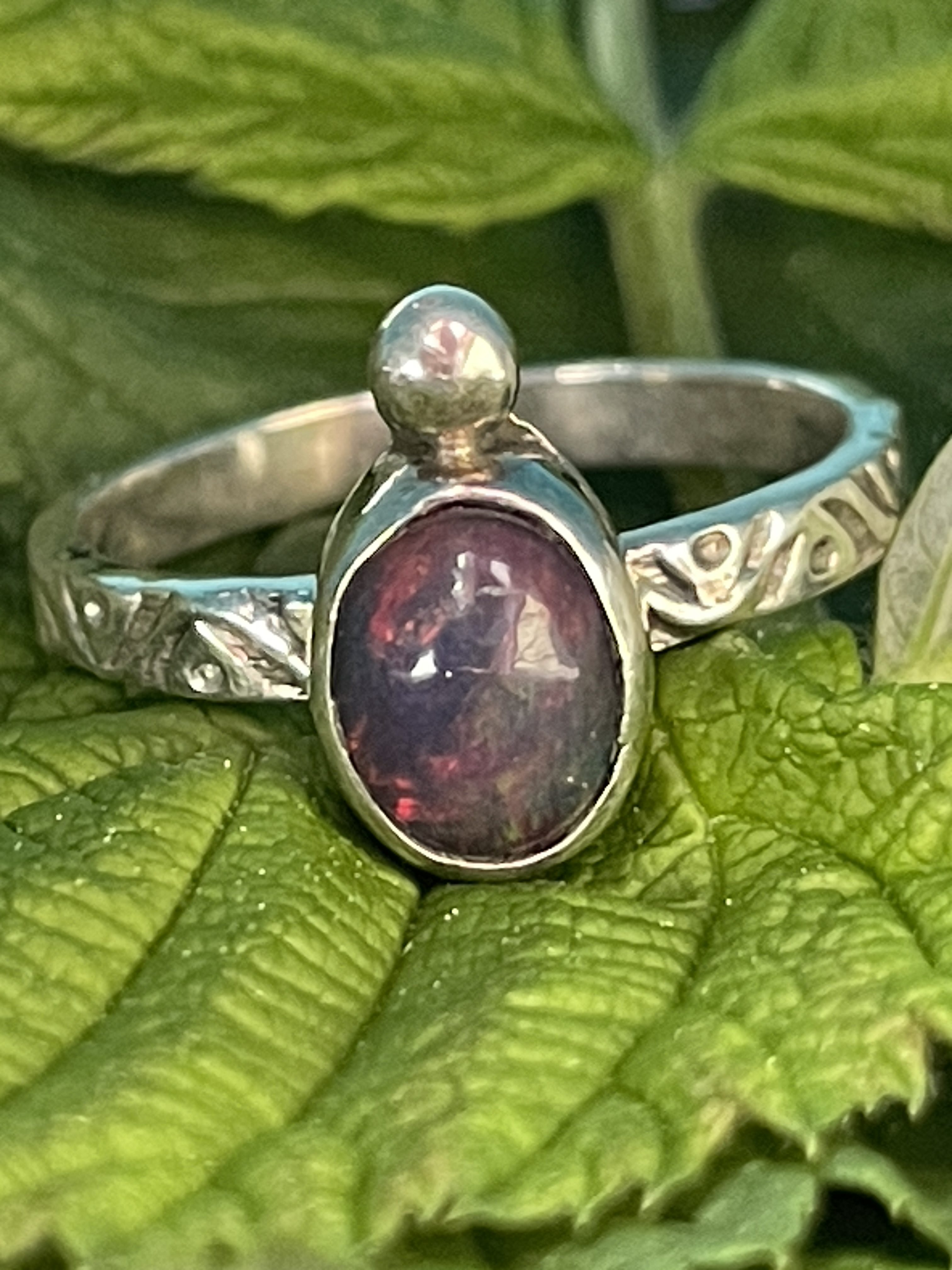 Ethiopian Black Fire Opal Ring - Image 7