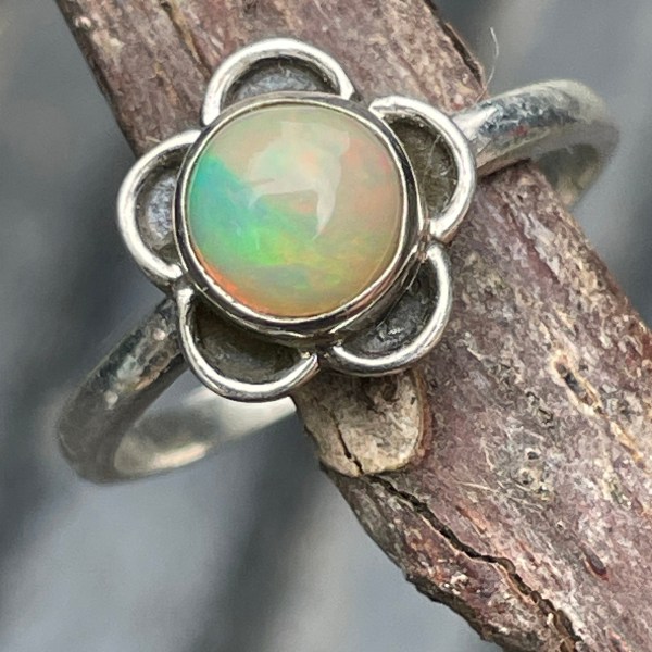 Ethiopian White Opal Ring