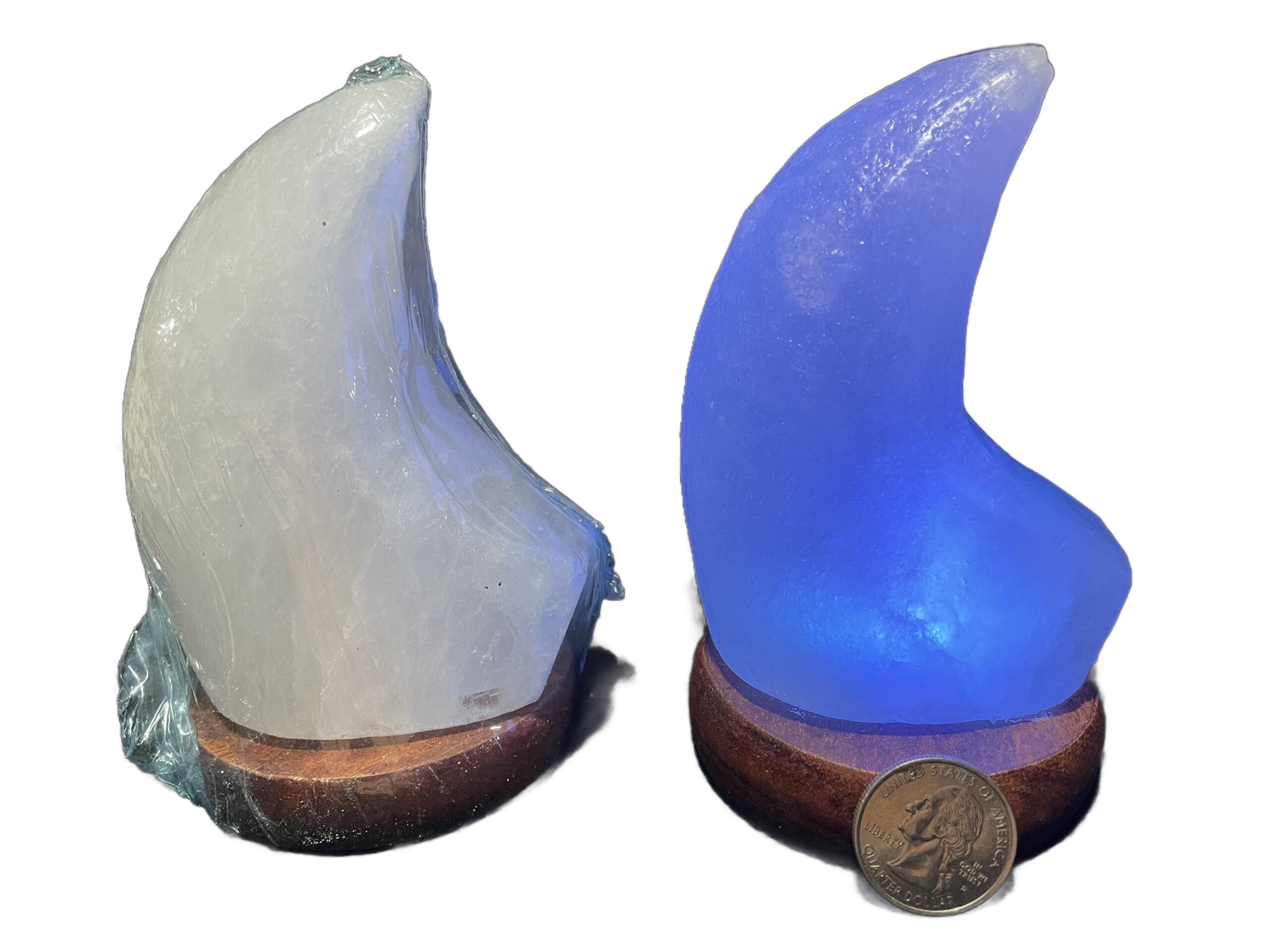 Natural White Salt Lamp, Moon Shape