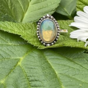 Ethiopian Green Opal Ring
