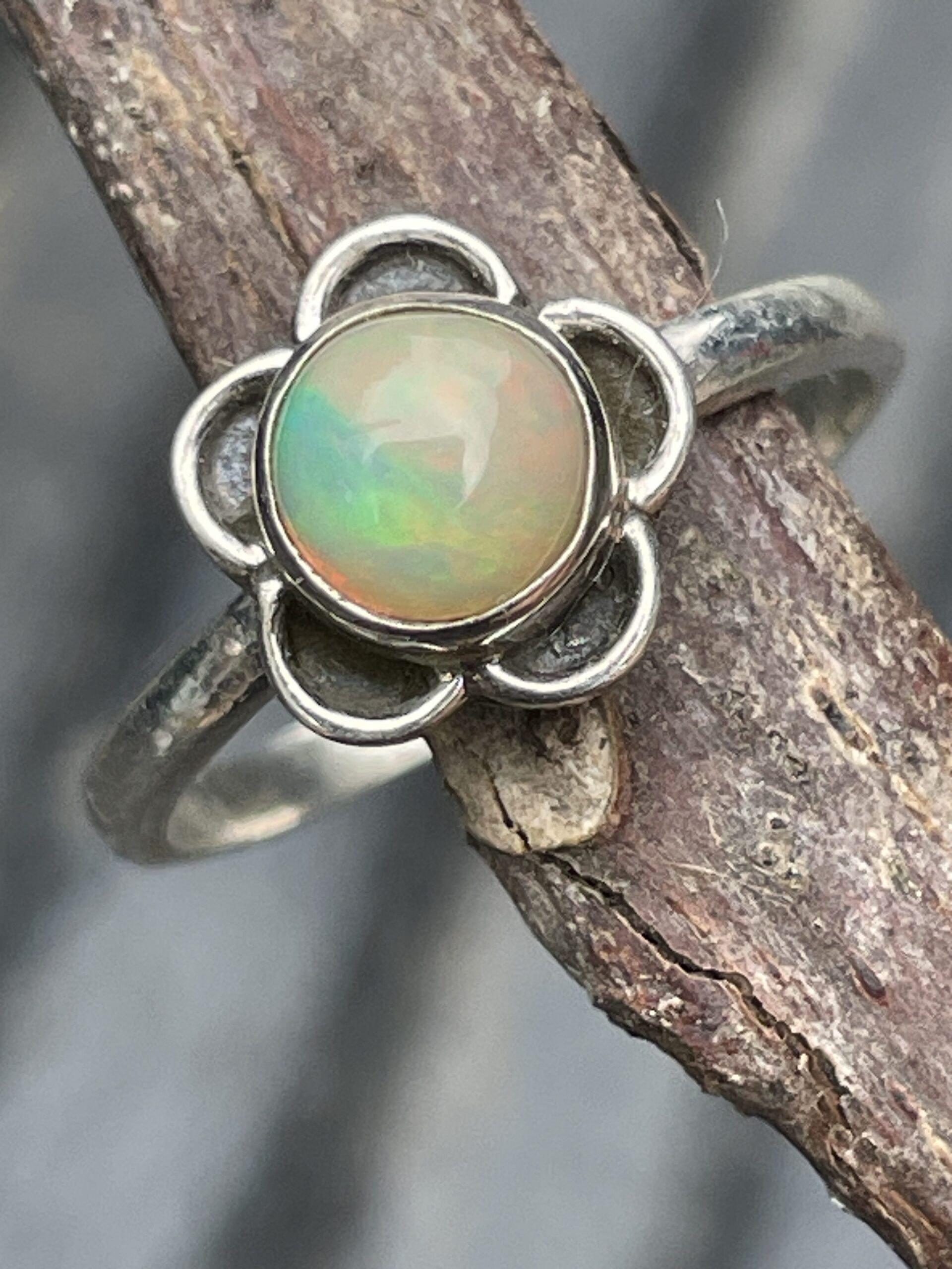 Ethiopian White Opal Ring