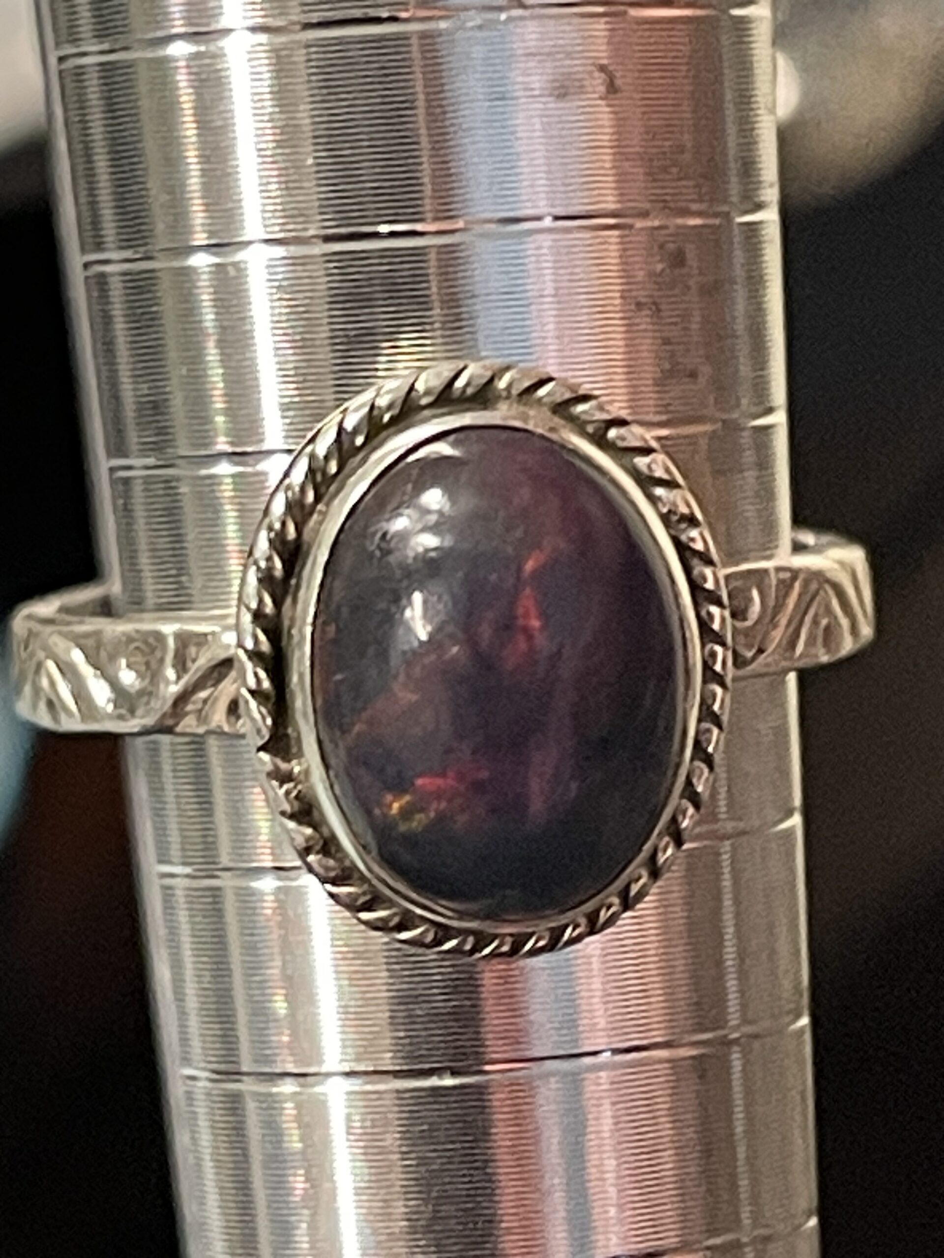 Ethiopian Black Fire Opal Ring - Image 5