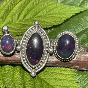 Ethiopian Black Fire Opal Ring